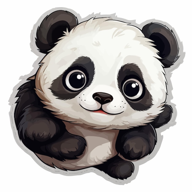 Cute dreaming baby panda on cloud cartoon hand Vector Image