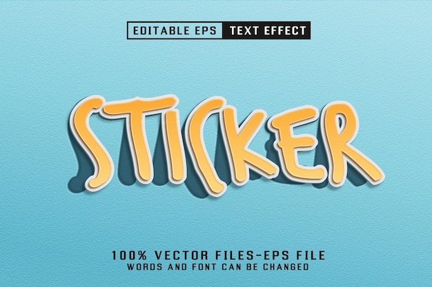 Sticker bewerkbaar teksteffect