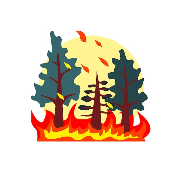 Vector sticker blazing forest natural force