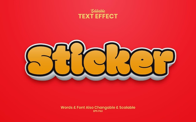 Sticker bold colorful 3d text effect