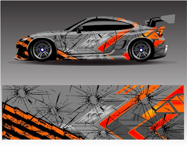 Sticker car wrap design vector livery-race