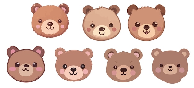 sticker of a cartoon brown bear in the style of soft and dreamy pastels