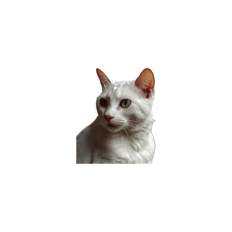 Vector 고양이 백색 배경의 스티커 만화