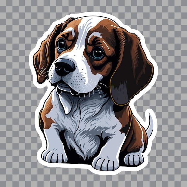 Sticker cartoon cute Beagle