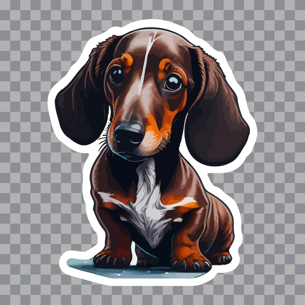 Sticker cartoon cute Dachshund