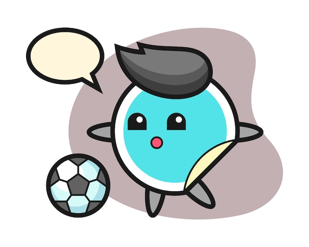 Sticker cartoon speelt voetbal