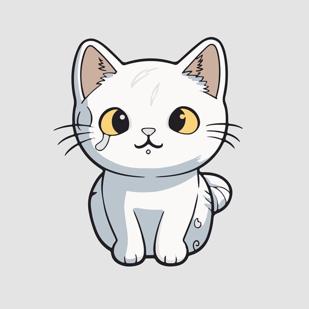 Sticker cat with cute contour