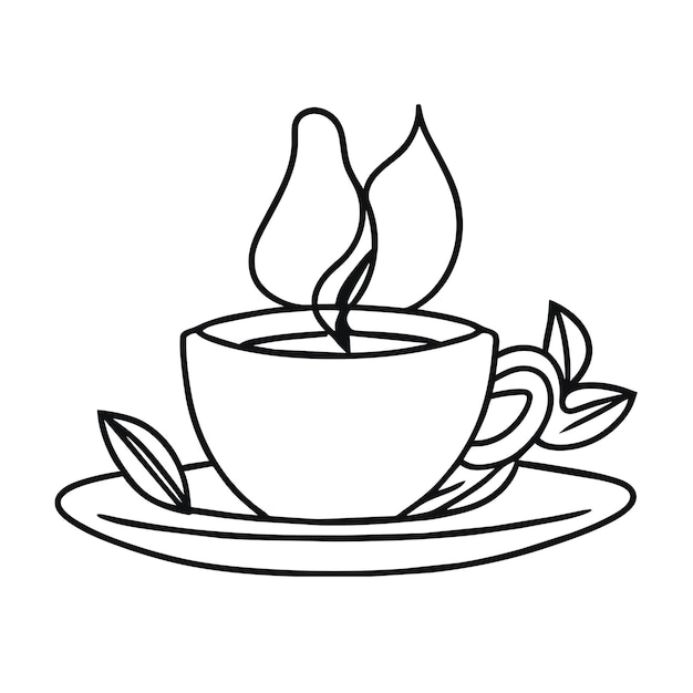 Vector sticker a cup of coffee