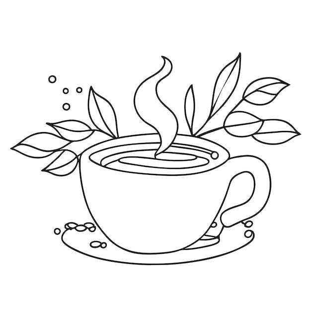 Vector sticker a cup of coffee