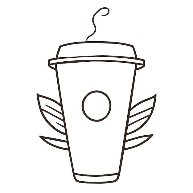Vector sticker a cup of coffee