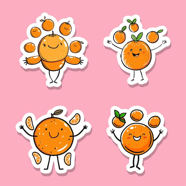 Sticker of dancing orange characters