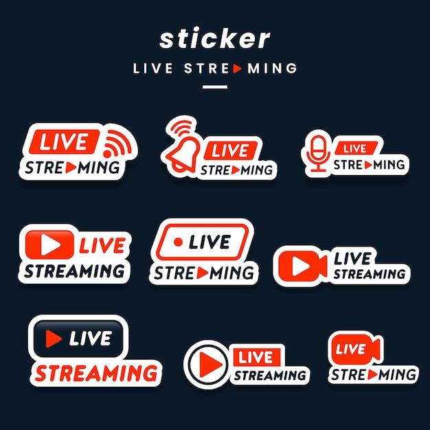 Banner di live streaming di design adesivo