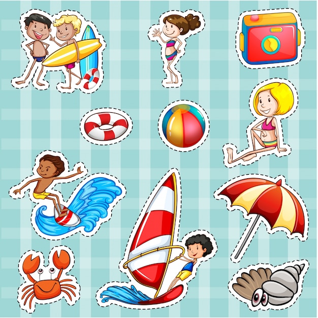 Sticker design for tourists at sea