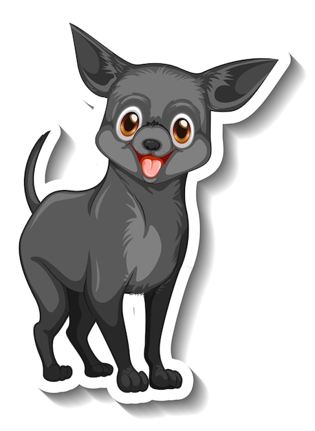 Sticker design with chihuahua dog isolated