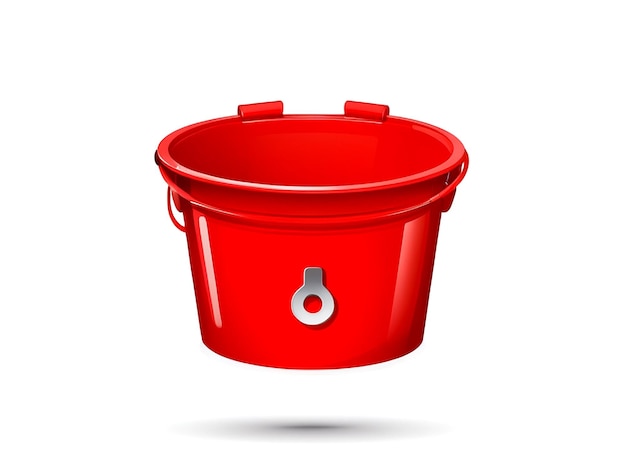Sticker design with a red bucket isolated vector