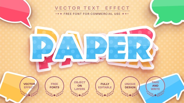 Sticker editable text effect  font style