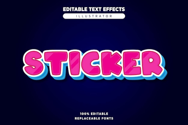 sticker editable text effect