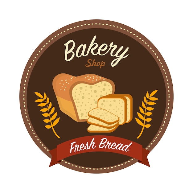 Sticker emblem fresh bread bakery