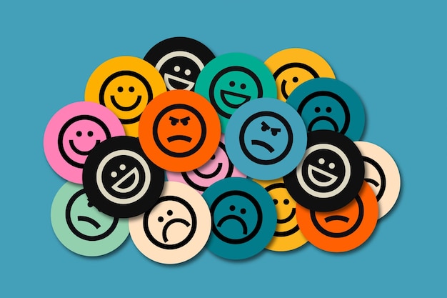 Sticker Emoji emoties vector sjabloon