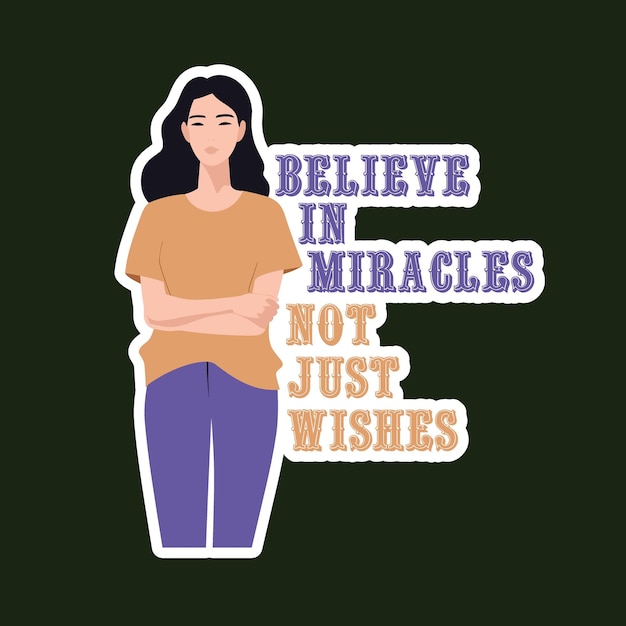 Sticker of a faceless person with a motivational quote