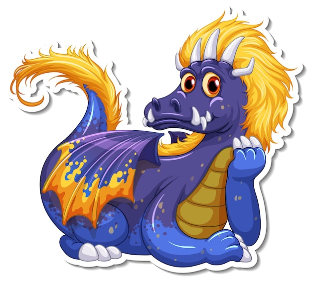 Sticker Fantasy Dragon stripfiguur