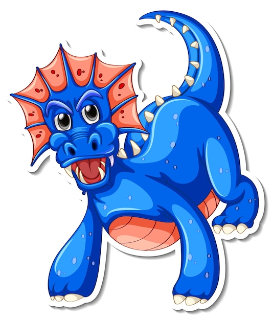 Vector sticker fantasy dragon stripfiguur