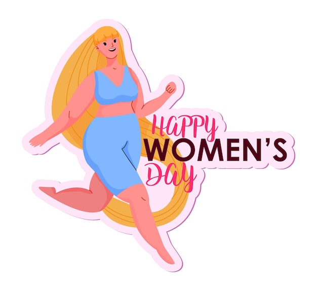 Sticker of feminism and women's independence Flat illustration on a white background