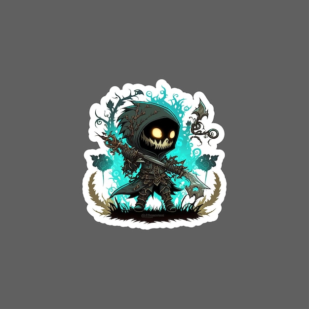 Sticker of Grim Reaper Nix grey