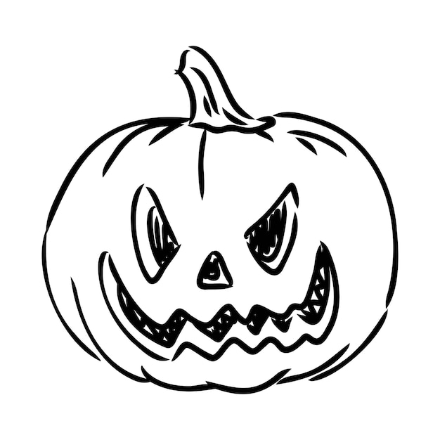 Sticker halloween pompoen vector illustratie pompoen voor halloween vector schets