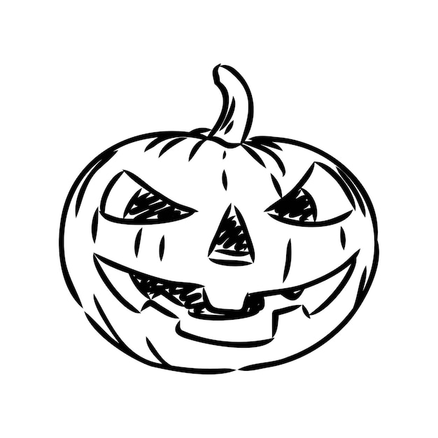 Vector sticker halloween pumpkin vector illustration pumpkin for halloween vector sketch