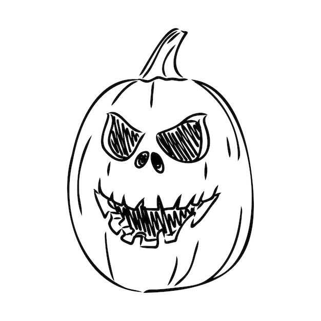 Sticker halloween pumpkin vector illustration pumpkin for halloween vector sketch