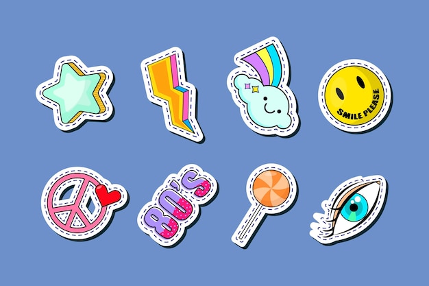 Sticker hand drawn doodle coloring vector premium vector