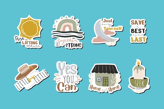 Sticker hand getrokken doodle kleur vector premium vector