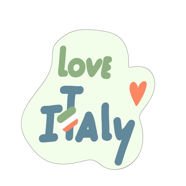 스티커 I Love Italy 엽서 스티커 잡지를 위한 손으로 그린 글자