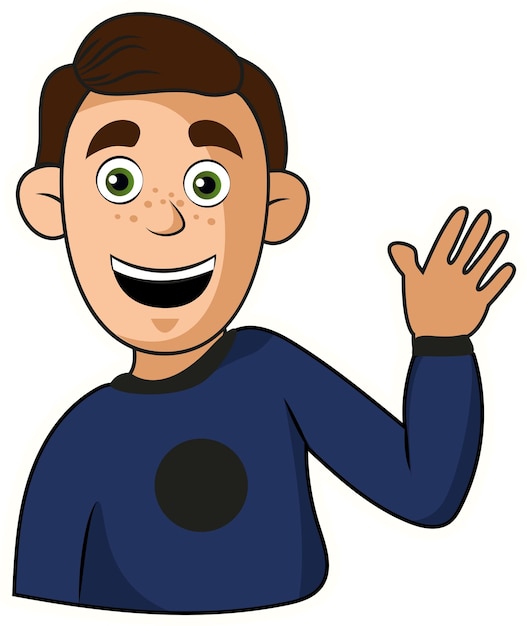 Vector sticker illustration of man