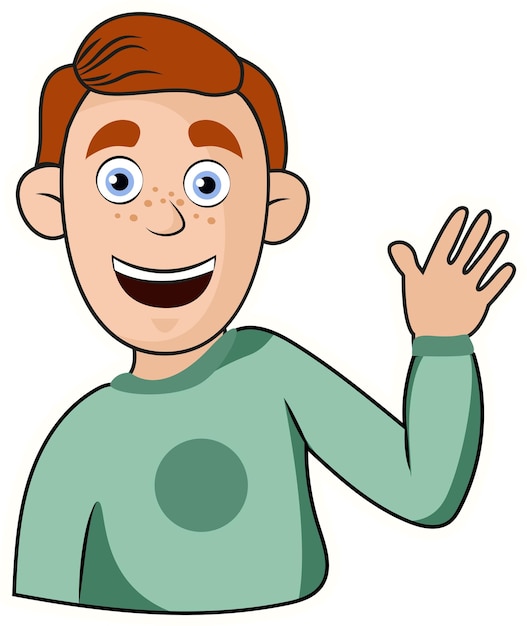 Vector sticker illustration of man