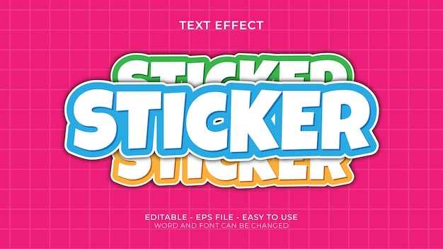 Vector sticker kleurrijke tekst-effect