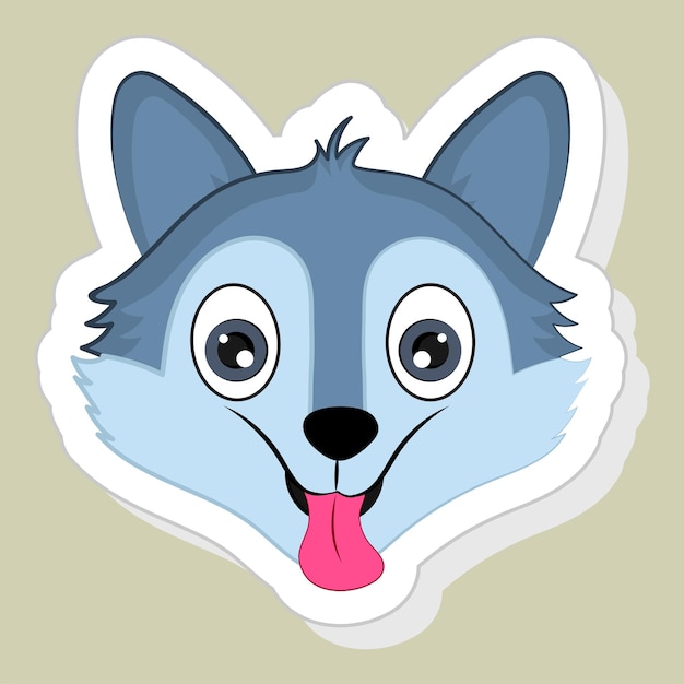 Sticker or label of Happy Wolf