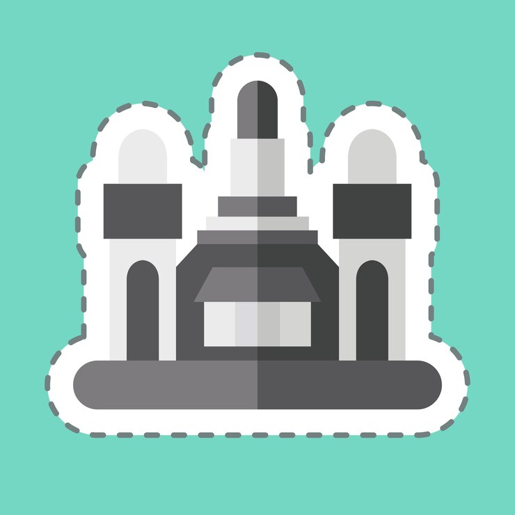 Vector sticker line cut bangkok related to capital symbol simple design editable