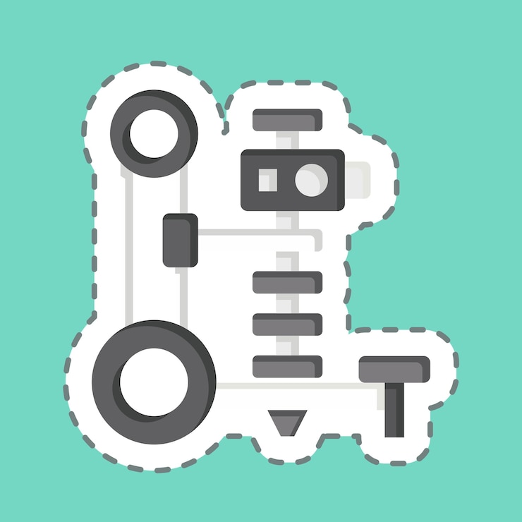 Vector sticker line cut digger related to agriculture symbol simple illustration