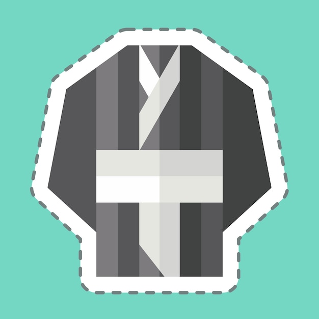sticker line cut yukata related to japan symbol simple illustration