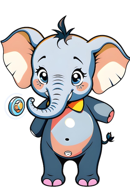 Vector sticker lio the elephant sucks a pacifier big kind eyes side profile 9