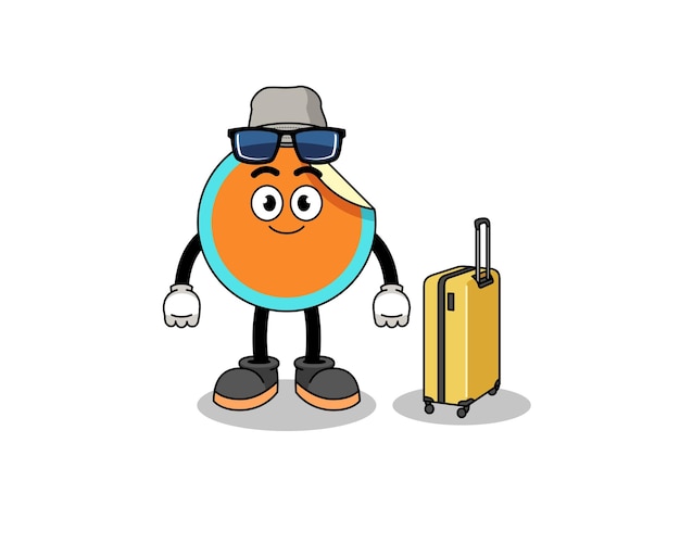 Sticker mascot doing vacation