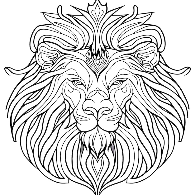 sticker masterpiece best quality ultra high res highly detailed psychedelic lion vector illustration