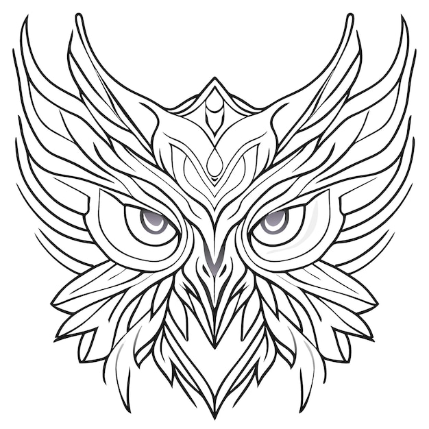 sticker masterpiece best quality ultra high res highly detailed psychedelic owl head vector