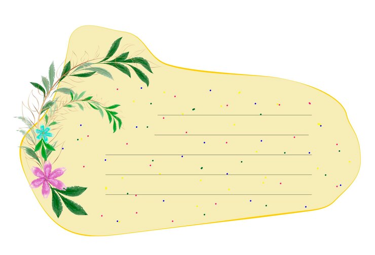 Vector sticker for message with watercolor branch