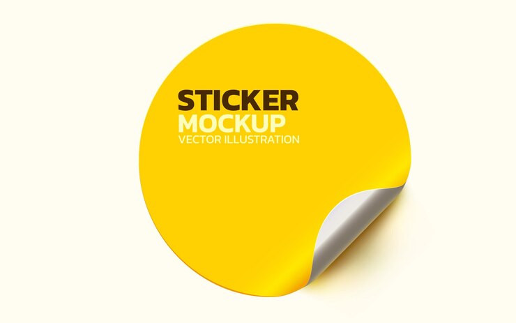 Vector sticker met afneembare hoek geïsoleerd op witte achtergrond vector gele blanke papierbanner of cirkel