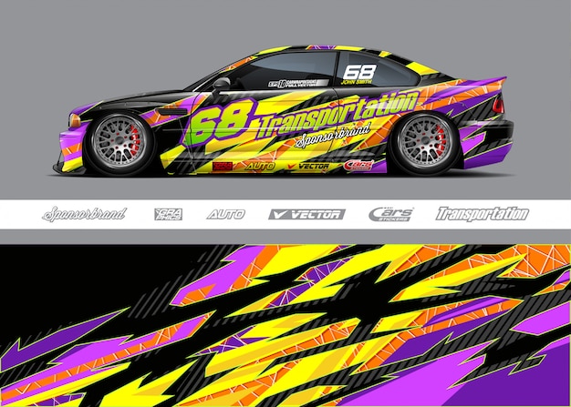 Sticker met auto wrap