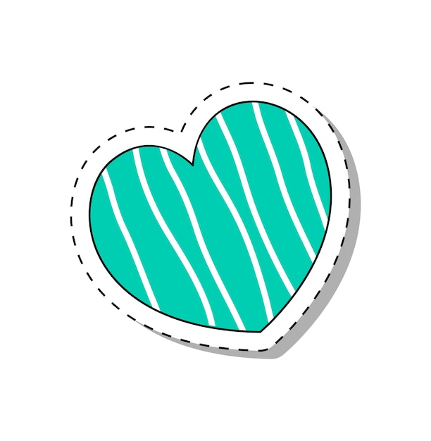 Sticker met blauw hart