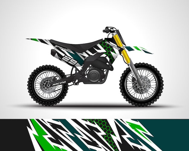 Sticker met motorcross wrap en vinyl sticker